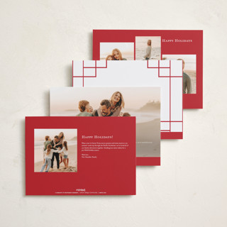 This is a crimson chinese new year cards with standard by Sejal Banker called gilded corners printing on recycled smooth signature in petite