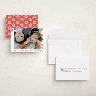 This is a bloom chinese new year cards with standard by curiouszhi called clarity printing on recycled smooth signature in petite