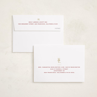 This is a cream chinese new year cards with standard by fatfatin called lunar dragon pictograph printing on recycled smooth signature in petite