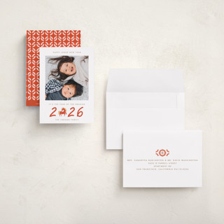 This is a kumquat chinese new year cards with standard by Vivian Yiwing called chinese dragon year printing on recycled smooth signature in petite