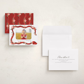 This is a blossom chinese new year cards with standard by Jackie Crawford called little new year snake printing on recycled smooth signature in petite