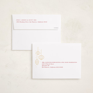 This is a scarlet chinese new year cards with standard by Creo Study called festive lanterns printing on recycled smooth signature in standard