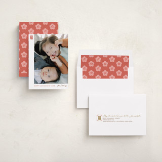 This is a bloom chinese new year cards with standard by curiouszhi called clarity printing on recycled smooth signature in standard