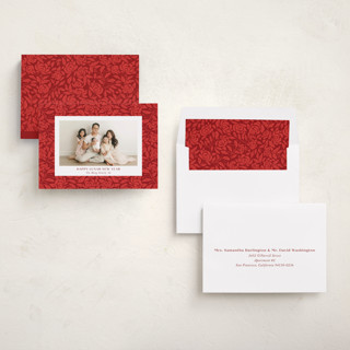 This is a cherry chinese new year cards with standard by Yaling Hou Suzuki called chinese textile printing on recycled smooth signature in standard