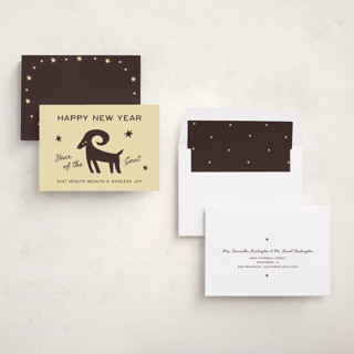 This is a buttercream chinese new year cards with standard by Ani Somi called the goat printing on signature in standard
