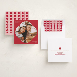 This is a dahlia chinese new year cards with standard by Sumak Studio called lunar square printing on recycled smooth signature in standard