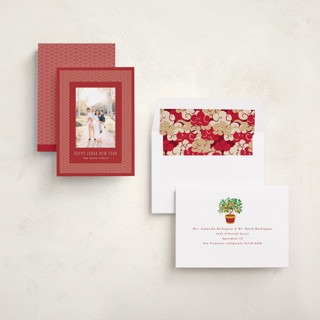 This is a cranberry chinese new year cards with standard by Sherley Ferreira called chinese new year printing on recycled smooth signature in standard