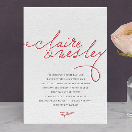 Love Letter Letterpress Wedding Invitations By Annie Clark Minted