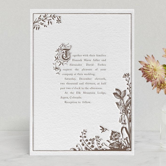 Storybook Letterpress Wedding Invitations By Jody Wody Minted Storybook Rustic Whimsical Funny Letterpress Wedding Invitations In Chocolate By Jody