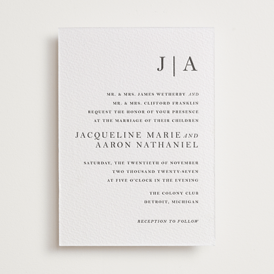 Sophistotype Letterpress Wedding Invitations by Snow and Ivy Minted
