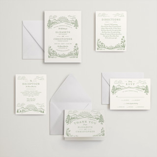 This is a mint letterpress wedding invitations with letterpress by Paper Sun Studio called on the horizon printing on somerset500 in standard