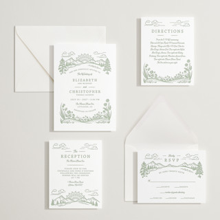 This is a mint letterpress wedding invitations with letterpress by Paper Sun Studio called on the horizon printing on somerset500 in standard
