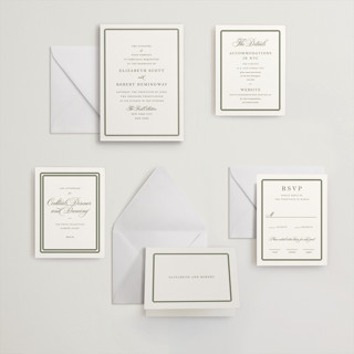 This is a moss letterpress wedding invitations with letterpress by Megan Davis called bevel printing on somerset500 in standard