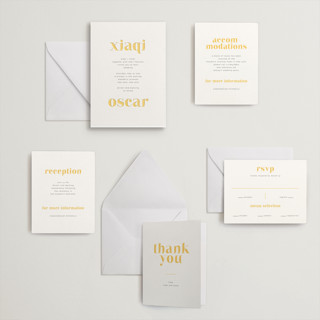 This is a lemon | pewter letterpress wedding invitations with letterpress by fatfatin called us printing on somerset500 in standard