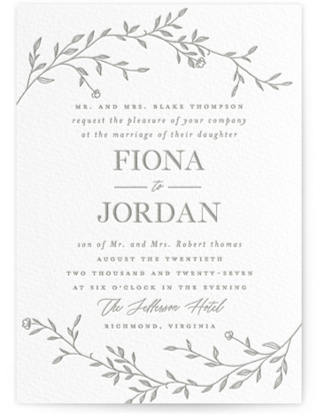 Jasmine Letterpress Wedding Invitations