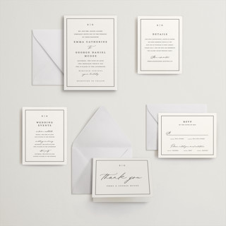 This is a soft black letterpress wedding invitations with letterpress by Stacey Meacham called heritage printing on somerset500 in standard