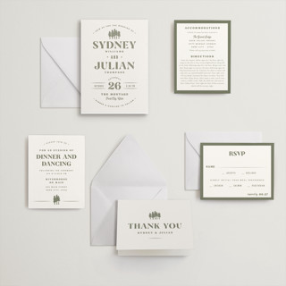 This is a moss letterpress wedding invitations with letterpress by Robert and Stella called sequoia printing on somerset500 in standard