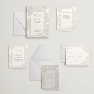 This is a dove grey letterpress wedding invitations with letterpress by Elly called waves printing on somerset500 in standard