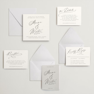 This is a soft black letterpress wedding invitations with letterpress by Jenna Holcomb called noted printing on somerset500 in standard