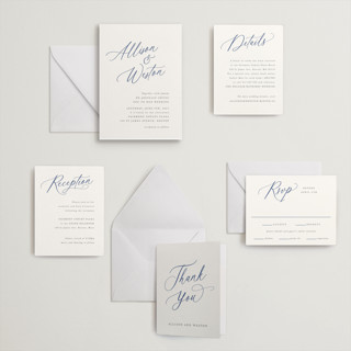 This is a lapis letterpress wedding invitations with letterpress by Hooray Creative called statement names printing on somerset500 in standard