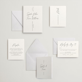 This is a charcoal letterpress wedding invitations with letterpress by Owl and Toad called terrace printing on somerset500 in standard