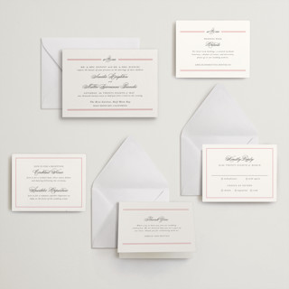 This is a scarlet letterpress wedding invitations with letterpress by Design Lotus called steeped in tradition printing on somerset500 in standard