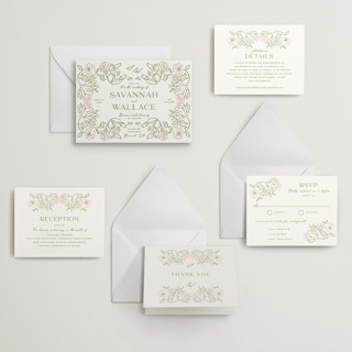 This is a nude letterpress wedding invitations with letterpress by Susan Zinader called sketched foliage printing on somerset500 in standard