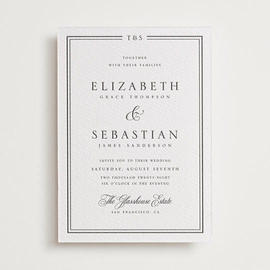 Classic Frame Letterpress Wedding Invitations by Nicole Walsh | Minted