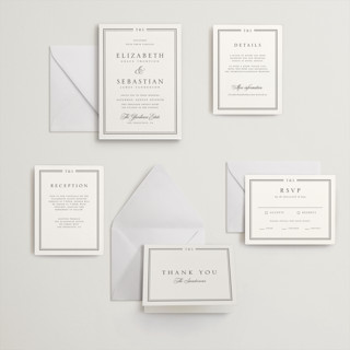 This is a soft black letterpress wedding invitations with letterpress by Nicole Walsh called classic frame printing on somerset500 in standard