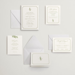 This is a pistachio letterpress wedding invitations with letterpress by Yaling Hou Suzuki called simply elegant printing on somerset500 in standard