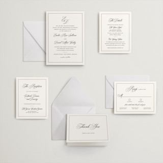 This is a soft black letterpress wedding invitations with letterpress by Melinda Denison called royal printing on somerset500 in standard