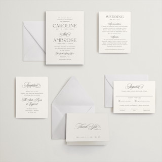 This is a soft black letterpress wedding invitations with letterpress by Olivia Raufman called ambrose printing on somerset500 in standard