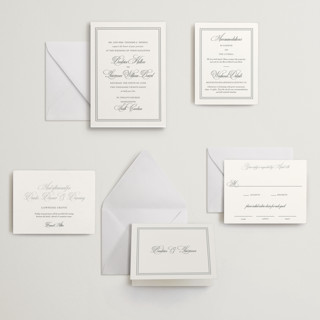 This is a charcoal letterpress wedding invitations with letterpress by Megan Davis called bradford printing on somerset500 in standard