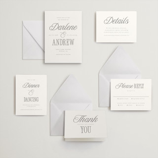 This is a gravel letterpress wedding invitations with letterpress by Vera Lim called icon printing on somerset500 in standard