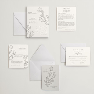 This is a graphite letterpress wedding invitations with letterpress by Deynaaz Daraei called bouvardia printing on somerset500 in standard