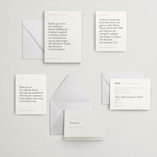 This is a soft black letterpress wedding invitations with letterpress by Hudson meet Rose called westin printing on somerset500 in standard