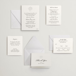 This is a midnight letterpress wedding invitations with letterpress by Clover and Lamb called astor elegance printing on somerset500 in standard