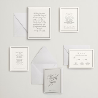 This is a soft black letterpress wedding invitations with letterpress by mo kelley called the day printing on somerset500 in standard