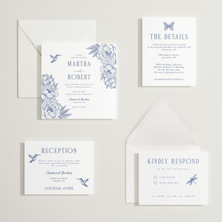 This is a lapis letterpress wedding invitations with letterpress by Sherley Ferreira called botanical dream printing on somerset500 in standard