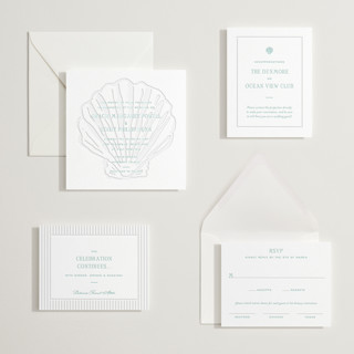 This is a seafoam letterpress wedding invitations with letterpress by Megan Davis called isle printing on somerset500 in standard