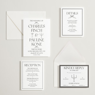 This is a soft black letterpress wedding invitations with letterpress by Julia Liverton called trés chic printing on somerset500 in standard