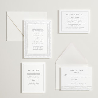 This is a gravel letterpress wedding invitations with letterpress by Meggy Masters called heirloom needlework printing on somerset500 in standard