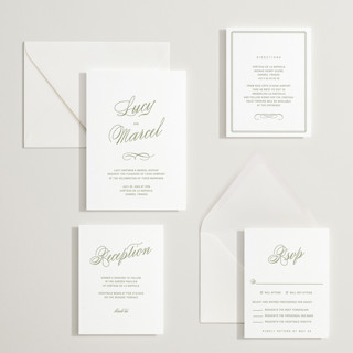 This is a pistachio letterpress wedding invitations with letterpress by Ani Somi called love in the afternoon printing on somerset500 in standard