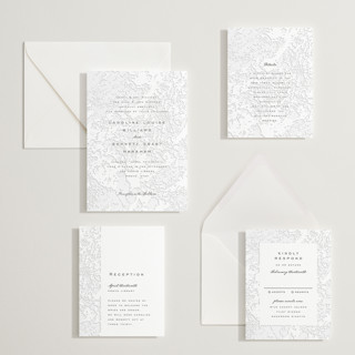 This is a soft black letterpress wedding invitations with letterpress by Erin L. Wilson called subtle marble printing on somerset500 in standard