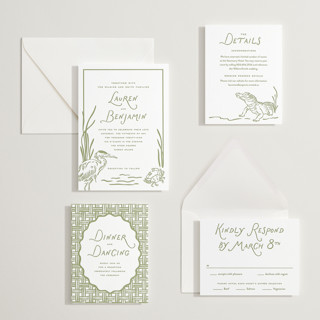 This is a pistachio letterpress wedding invitations with letterpress by Oscar and Emma - Karly Depew called marshland printing on somerset500 in standard