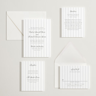 This is a soft black letterpress wedding invitations with letterpress by Baumbirdy called striped printing on somerset500 in standard