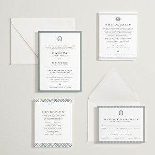 This is a stone letterpress wedding invitations with letterpress by Jenna Holcomb called the ranch printing on somerset500 in standard