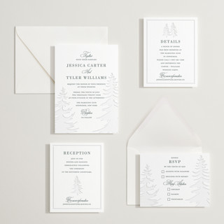 This is a stone letterpress wedding invitations with letterpress by Teju Reval called evergreen printing on somerset500 in standard