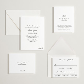 This is a soft black letterpress wedding invitations with letterpress by Megan Davis called cornelia printing on somerset500 in standard