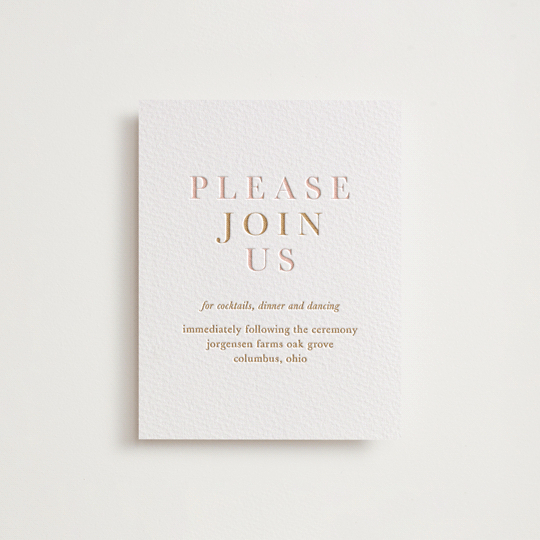 Stacked Letterpress Reception Cards by Alaina Cherup Minted